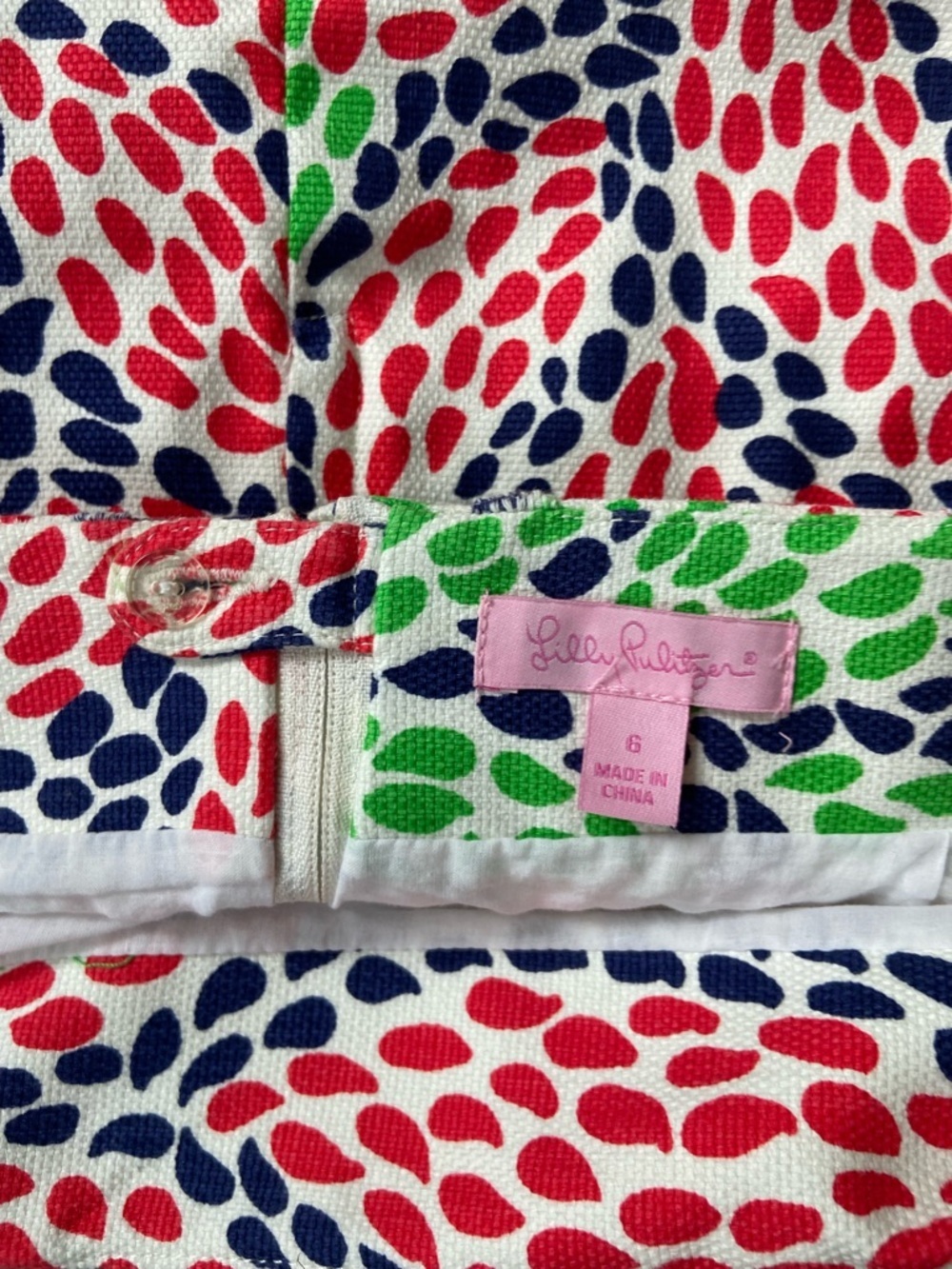 Lilly Pulitzer Multicolor Leaf-Print Mini Skirt - Navy, Coral, Lime Size 6 - Picture 6 of 10